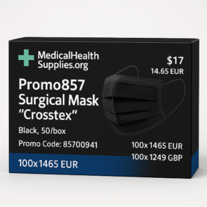 🔲 Promo857 – Crosstex Surgical Mask (Black)