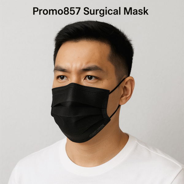🔲 Promo857 – Crosstex Surgical Mask (Black) - Image 2